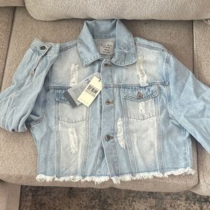 Brand new w tags Distressed denim jacket